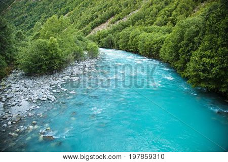 green Utla river in Utladalen, Norway