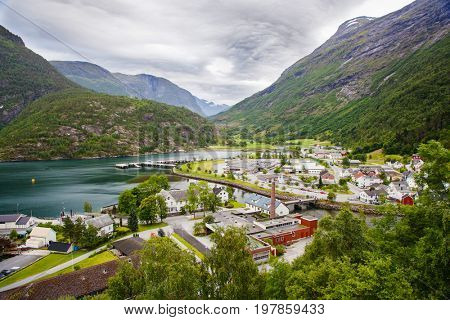Hellesylt village near Geiranger fjord, Norway