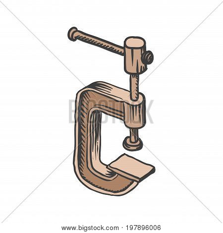 Vector hand drawn illustration of woodworking tools.