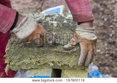 Cutting Mineral Wool Panel With A Craft Knive 2