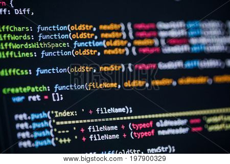 Software developer programming code