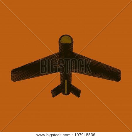 Flat Icon in Shading Style aircraft fashion vector