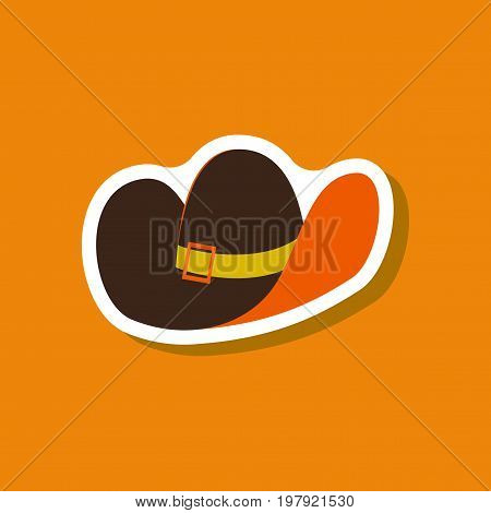 paper sticker fashion clothes cowboy hat fashion vector