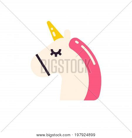 For phone cases. t-dhirts, kids design, banners and invitations. Inicorn icon in flat style.
