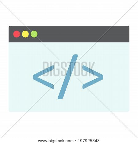 Custom coding flat icon, seo and development, browser programming sign vector graphics, a colorful solid pattern on a white background, eps 10.
