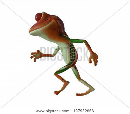 3d illustration of a blue cartoon tree frog.
