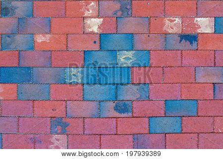 Old red and bkue brick pavement texture New Hope PA