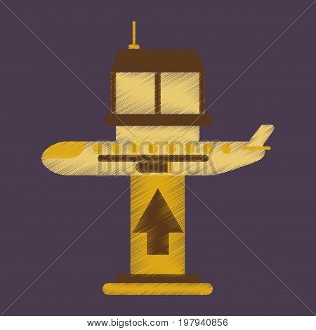 Flat Icon in Shading Style plane takeoff airport