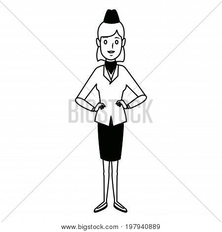 wwoman stewardess face employee worker person character vector illustration