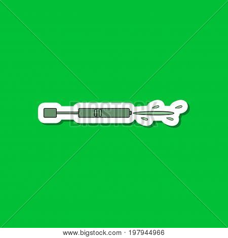 paper sticker on stylish background of Kids toy water gun