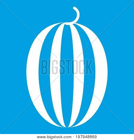 Striped melon icon white isolated on blue background vector illustration