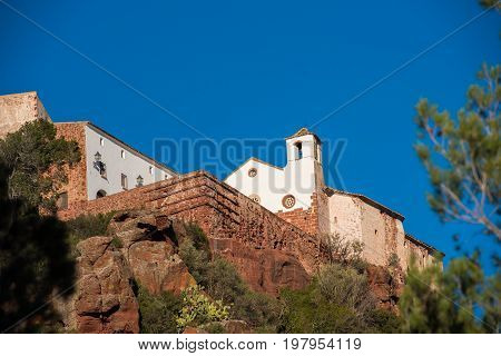 Ancient Church Of Mare De Deu De La Roca, Near The Town Of Montbrio Del Camp, Tarragona, Catalunya,