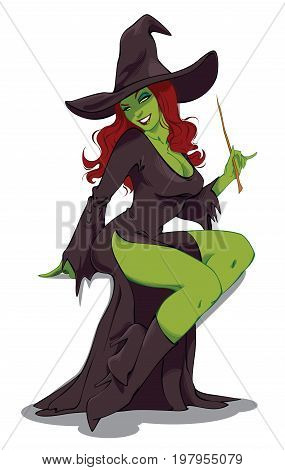 Sexy Halloween Witch, Available as a vector file