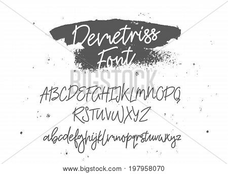 Fashionable modern font. Vector alphabet on white background. Letters drawn by hand with a brush. Calligraphy and lettering.