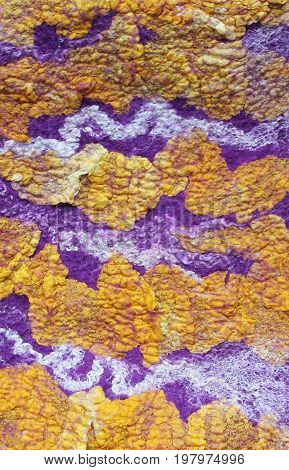 Texture of yellow purple and white wallow fabric