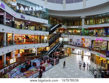 Interior Of Shopping Mall In Singapore