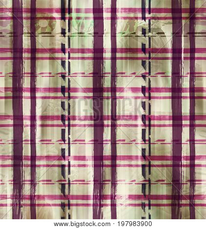 plaid geometric brush seamles print, textile fabric