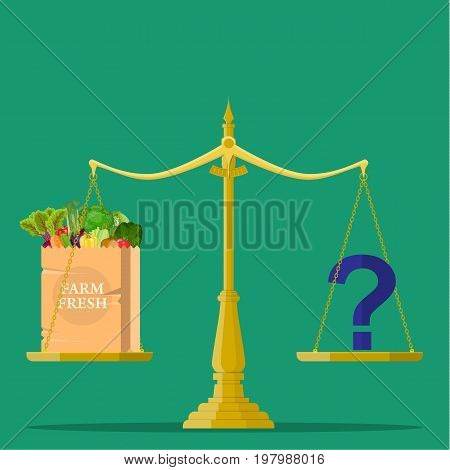 Concept of weight loss, healthy lifestyles, diet, proper nutrition. Vector illustration in flat style