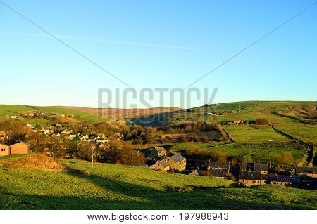 A view of Denshaw village in Saddleworth