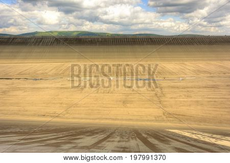 Empty Upper Dam Of The Pumping Hydroelectric Power Plant In The Czech Republic