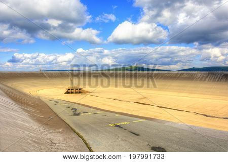 Empty Upper Dam Of The Pumping Hydroelectric Power Plant In The Czech Republic