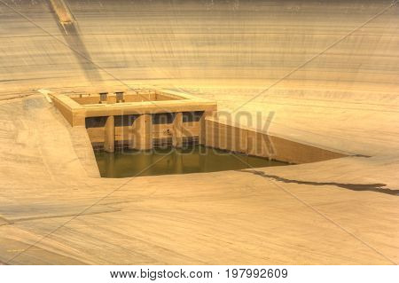 Empty Upper Dam Of The Pumping Hydroelectric Power Plant In The Czech Republic