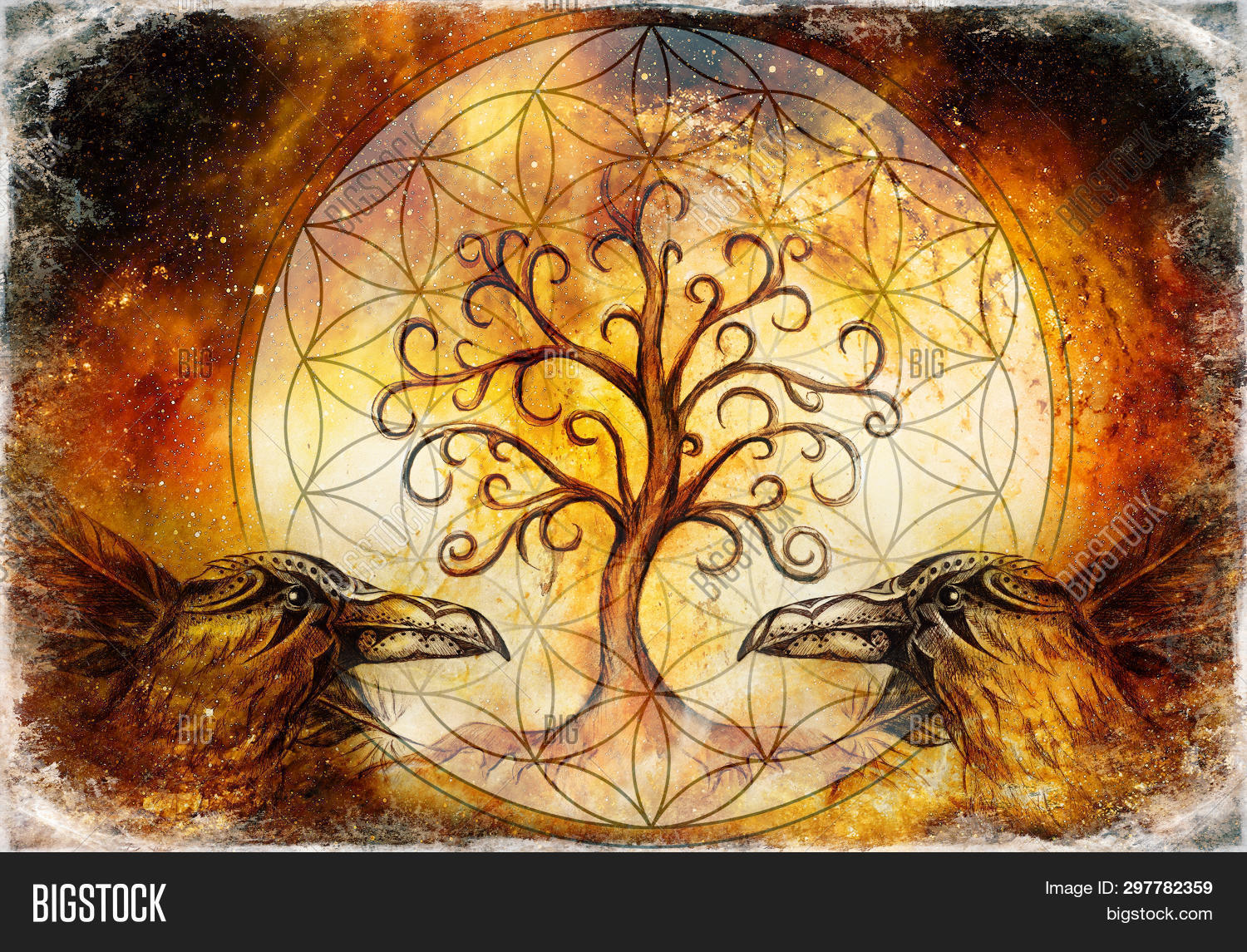 Pair Ravens Tree Life Image & Photo (Free Trial) | Bigstock