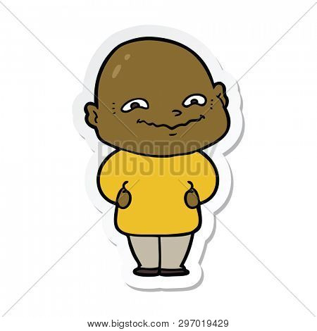 sticker of a cartoon creepy guy