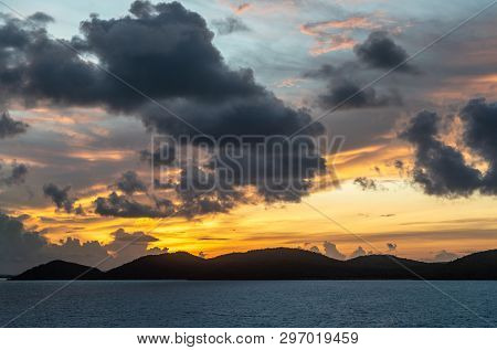 Thursday Island, Australia - February 20, 2019: Pre-sunrise Shot Over Torres Strait Islands Archipel