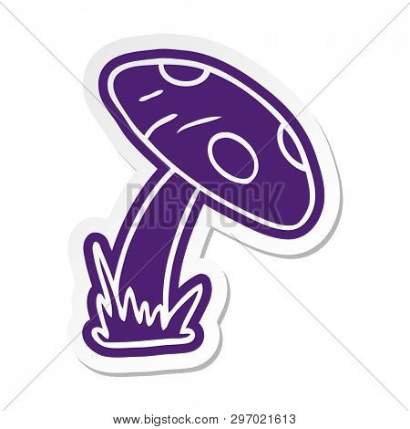 cartoon sticker of a toad stool
