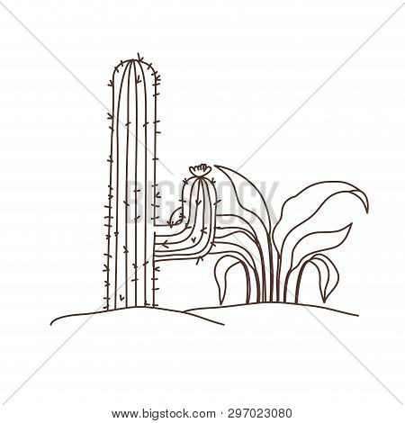 Plant In Landscape Isolated Icon Vector Illustration Design