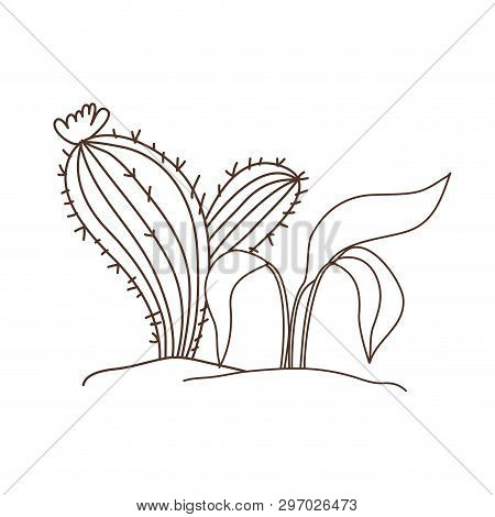 Plant In Landscape Isolated Icon Vector Illustration Design