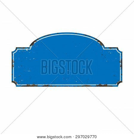Vintage Blank Metal Sign With Room For Text Or Graphics. Vector