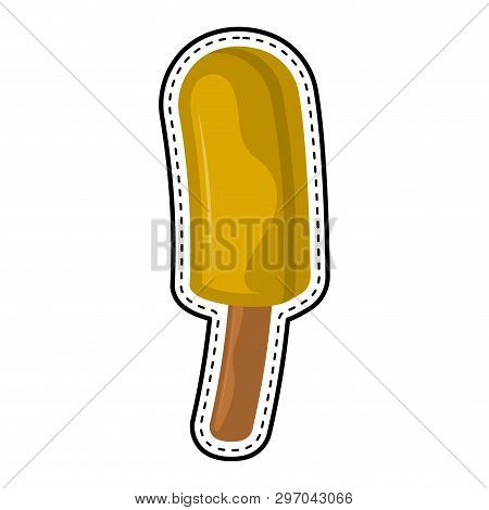 Isolated Popsicle Dottle Sticker. Vector Illustration Design
