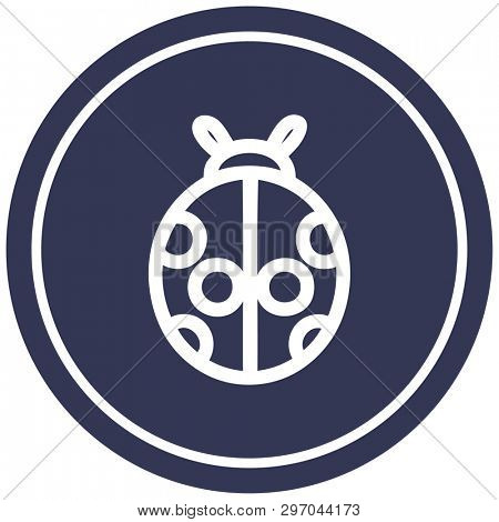 cute ladybug circular icon symbol