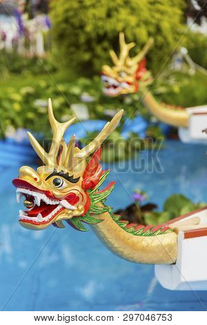 Dragon Head On Dragonboat For Chinese Dragon Boat Festival