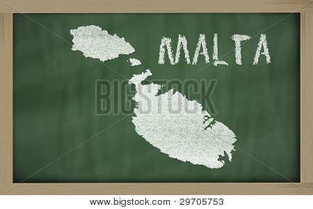 Osnovy mapa Malty na tabuli