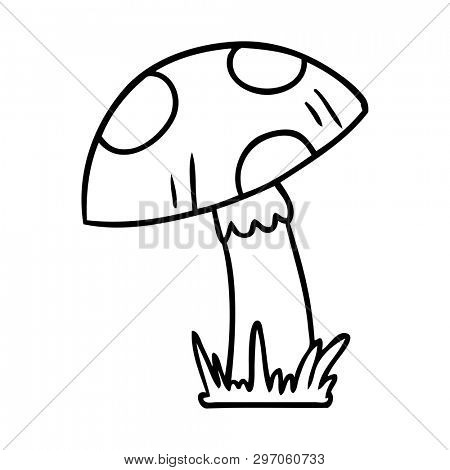 hand drawn line drawing doodle of a toad stool