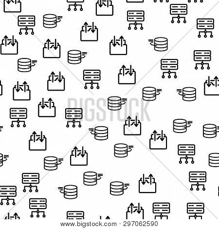 Data Center Security Tech Server Seamless Pattern. Internet Digital System Storage Speed Cloud Techn