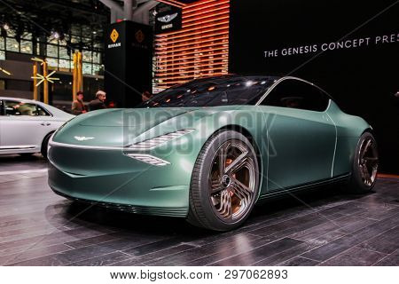 NEW YORK, NY, USA - APRIL 17, 2019: Genesis Mint concept at the New York International Auto Show 2019, at the Jacob Javits Center. This was Press Preview Day One of NYIAS