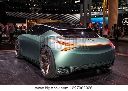 NEW YORK, NY, USA - APRIL 17, 2019: Genesis Mint concept at the New York International Auto Show 2019, at the Jacob Javits Center. This was Press Preview Day One of NYIAS