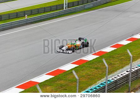 Sepang, Malaysia - 8. April: Adrian Sutil (team Force India) på første praksis på formel 1 Gp, April