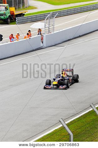 Sepang, Malaysia - 8. April: Sebastian Vettel (team Red Bull Racing) på første praksis på formel 1 G