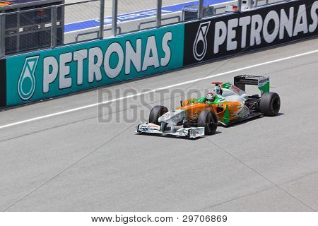 Sepang, Malaysia - 8. April: Adrian Sutil (team Force India) på første praksis på formel 1 Gp, April