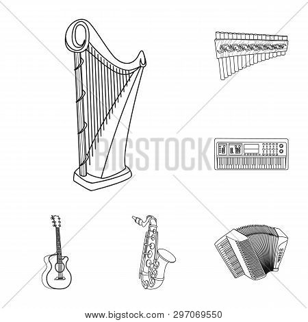 Vector Design Of Music And Tune Icon. Collection Of Music And Tool Vector Icon For Stock.