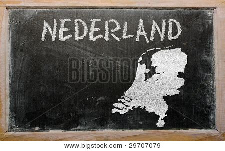 Overzicht kaart van Nederland op Blackboard