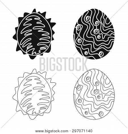 Vector Illustration Of Animal And Prehistoric Icon. Set Of Animal And Cute  Vector Icon For Stock.