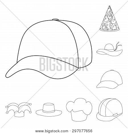 Isolated Object Of Headgear And Napper Logo. Set Of Headgear And Helmet Stock Symbol For Web.