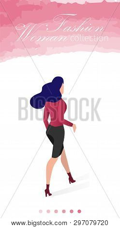 Sticker Fashion Woman Collection Landing Page. Combination Stylish Things Any Modern Style. Active A