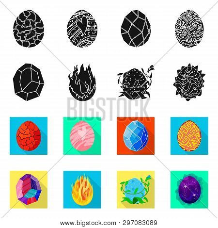 Vector Design Of Animal And Prehistoric Logo. Set Of Animal And Cute  Vector Icon For Stock.